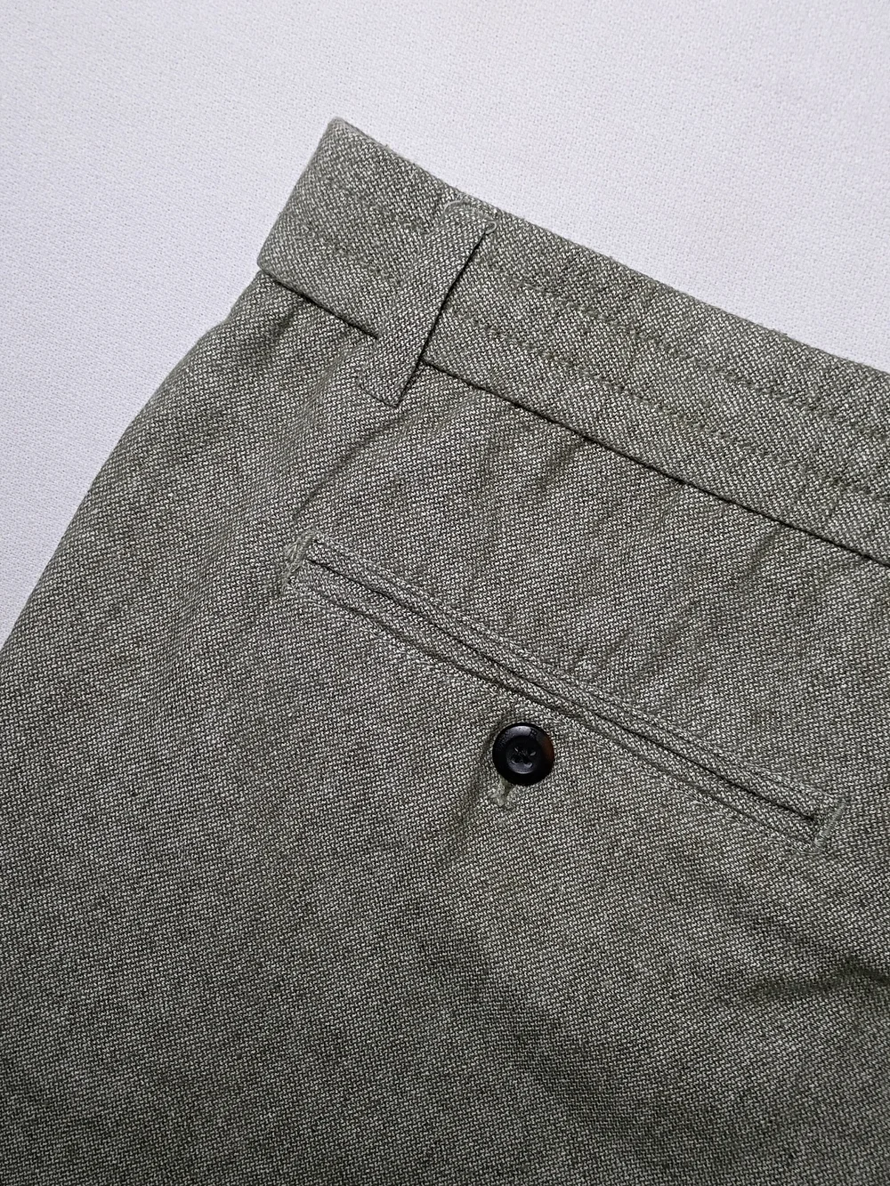 Banana Republic Mens Athletic Fit Linen Blend Trousers 33X27 Sage Drawstring